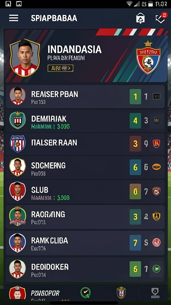 Halaman leaderboard untuk melihat peringkat pemain.