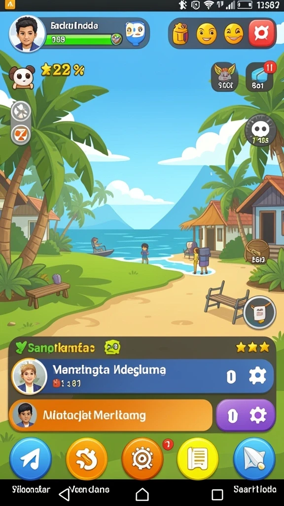 Tampilan grafis yang menarik dan warna-warna cerah.