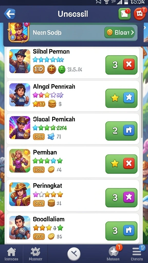 Karakter unik yang dapat dipilih oleh pemain.