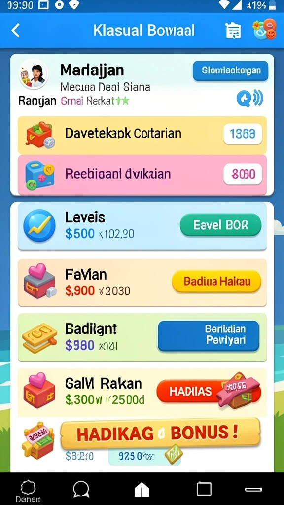 Sistem hadiah yang memotivasi pemain.