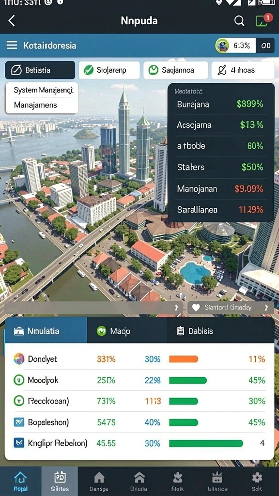 Menu utama dengan pilihan petualangan yang menarik.