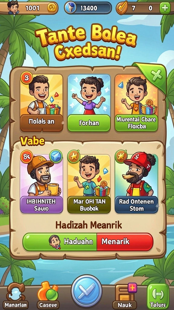 Layar permainan dengan grafis tinggi dan animasi yang halus.